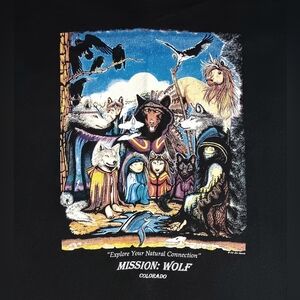 vintage Colorado Mission Wolf t-shirt animal print nature wildlife harmony
